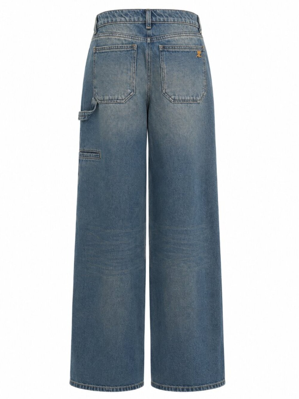 NWT COURRÈGES BLUE HAMMER BAGGY JEANS IN VINTAGE MEDIUM WASH - Picture 4 of 5